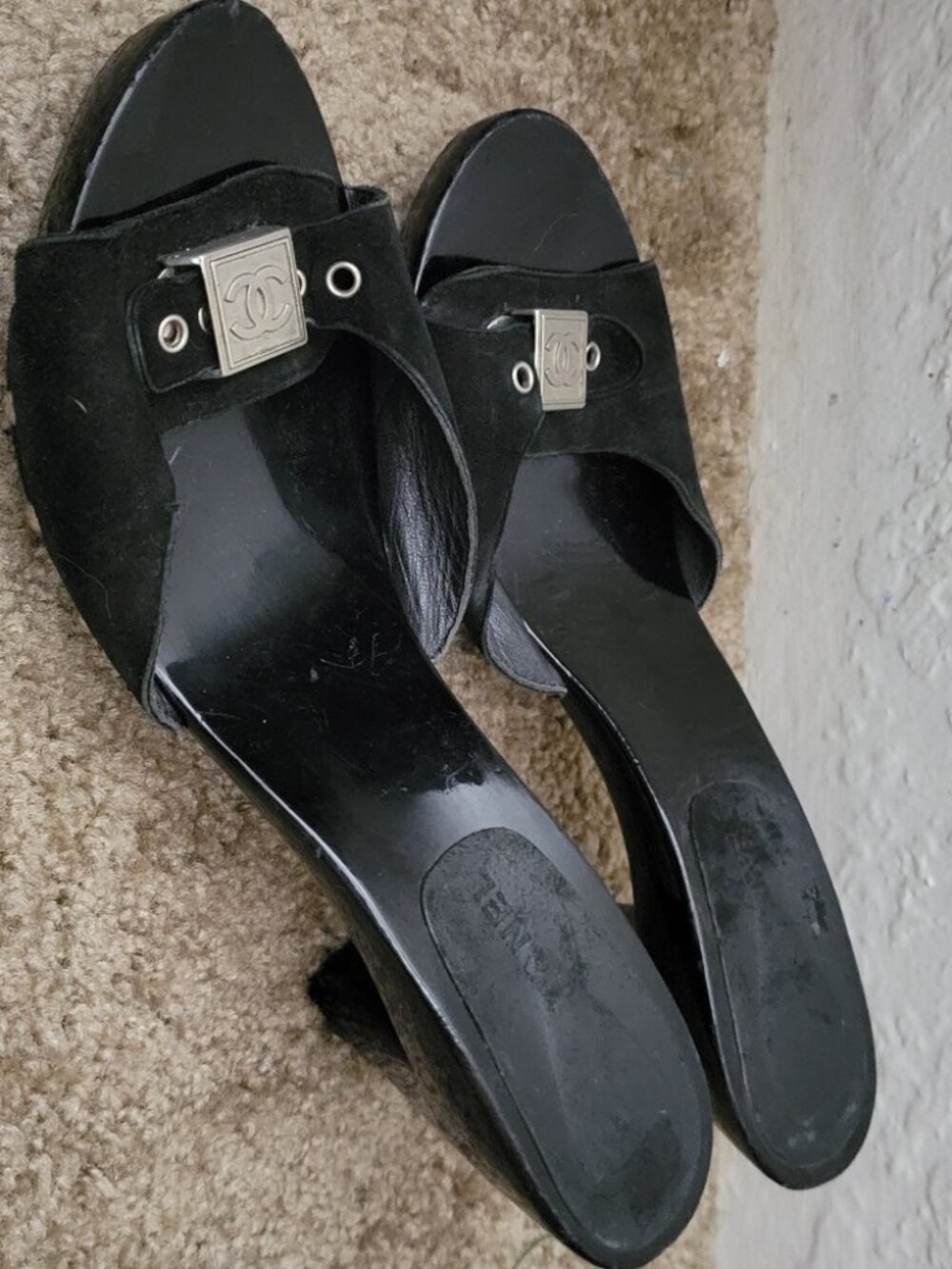 Chanel Black Suede Shoes Size 40/10